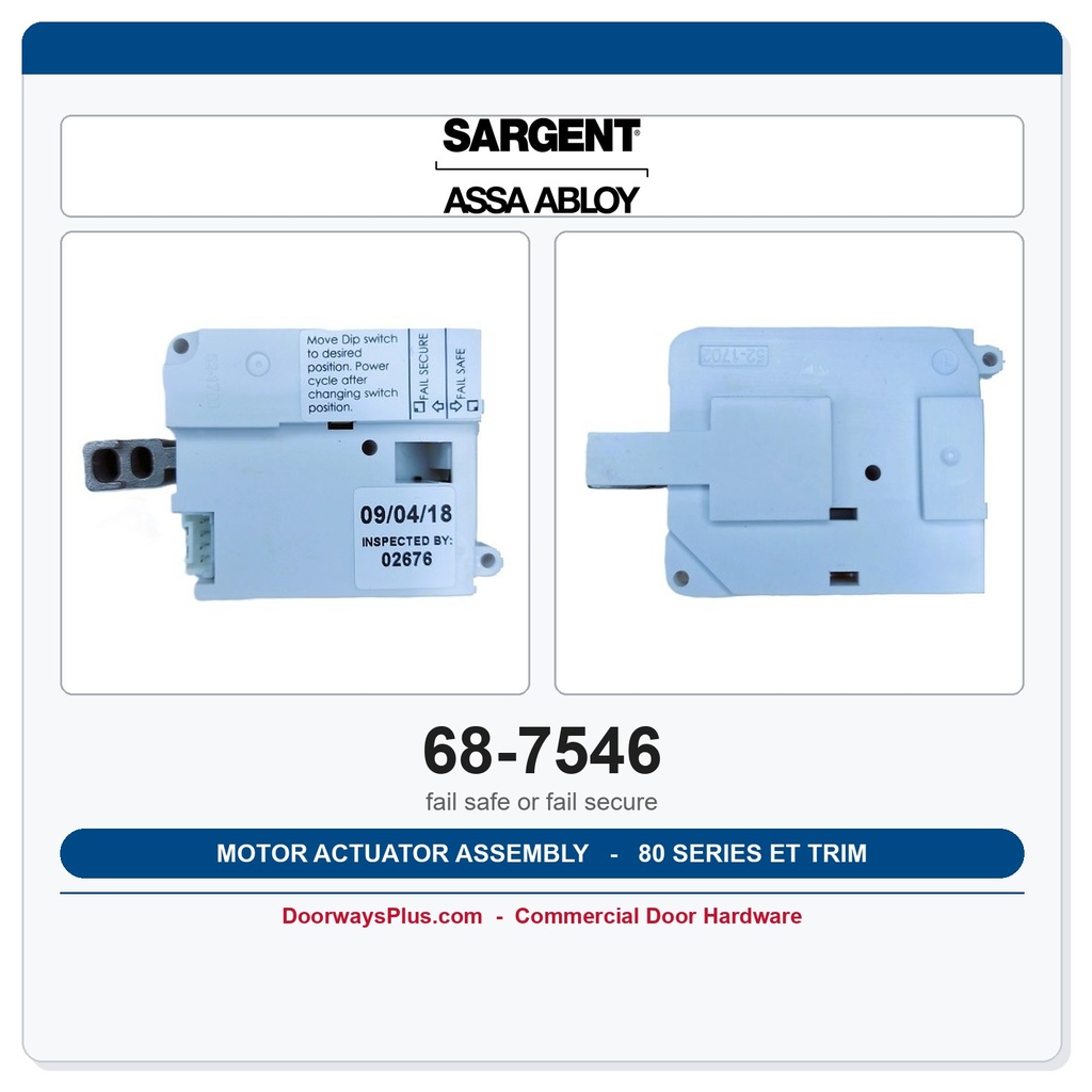 Sargent 68-7546 Motor Actuator Assembly — 80 Series ET Trim