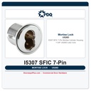 PDQ I5307 SFIC 7-Pin Mortise Cylinder Housing 1-3/8" US26D Less Core