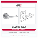 Corbin Russwin ML2048 ESA Entrance or Apartment Mortise Lockset | Grade 1 Commercial