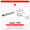 Hager 726S Silicone Smoke Seal – Charcoal | UL 10C Perimeter Weatherstrip