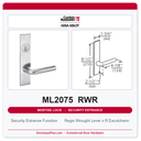Corbin Russwin ML2075 RWR Security Entrance or Office Mortise Lockset | Grade 1 Commercial