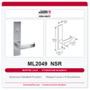 Corbin Russwin ML2049 NSR Storeroom Deadbolt Mortise Lockset | Grade 1 Commercial