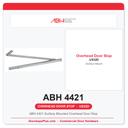 ABH 4421 Surface Mounted Overhead Door Stop | US32D Satin Stainless Steel
