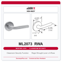 Corbin Russwin ML2073 RWA Classroom Security Mortise Lockset | Grade 1 Commercial