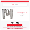 ABH 019 Heavy-Duty 3/4" Offset Intermediate Pivot | US32D Satin Stainless | UL Listed 3-Hr Fire Rated