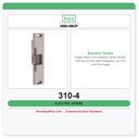 Folger Adam 310-4 Electric Strike 24VDC Fail Secure 630 Satin Stainless | UL 10C 3-Hr Fire Rated