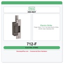 Folger Adam 712-F Fail Safe Electric Strike 24VDC Satin Stainless 630