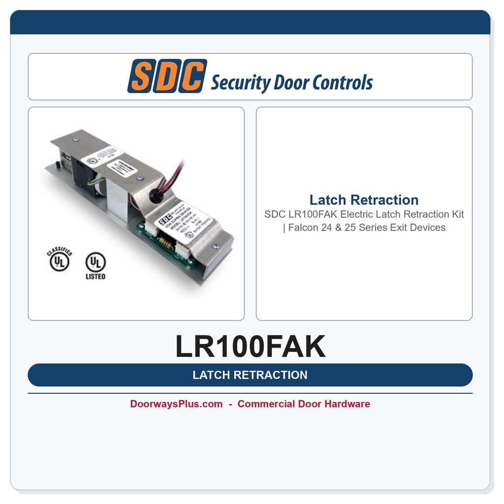 SDC LR100FAK Electric Latch Retraction Kit | Falcon 24 & 25 Series Exit Devices