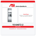ASI 10-64672-2 Simplicity™ 3-in-1 Recessed Hand Dryer, Paper Towel Dispenser & Waste Receptacle (208-240V) – Multi/C-Fold, 6.8 gal