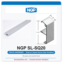 NGP SL-SQ20 Snap-On Square Fascia | By-Pass & Pocket Track | Clear Anodized | 48"-72"