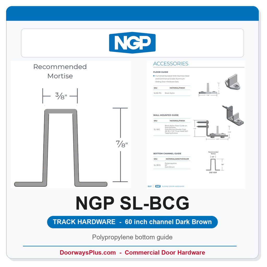 NGP SL-BCG Bottom Channel Guide 60 inch | National Guard
