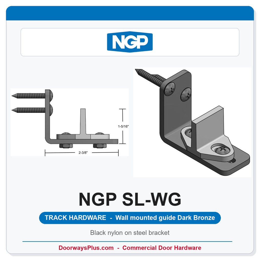 NGP SL-WG Wall Mounted Pocket Door Guide | National Guard Products