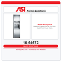 ASI 10-64672 Simplicity™ Cabinet Only for 3-in-1 Unit – Multi/C-Fold, 6.8 gal. Waste, Recessed