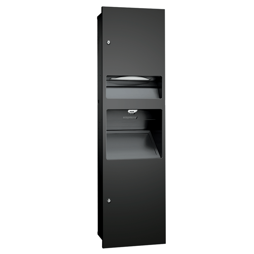 ASI 10-64672-41PC Simplicity™ in Matte Black - Cabinet Only for 3-in-1 Unit - Multi, C-Fold - 6.8 gal. - Powder Coated - Waste - Recessed - NEW