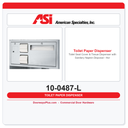ASI 10-0487-L Toilet Seat Cover & Tissue Dispenser with Sanitary Napkin Disposal – Horizontal, ADA, Recessed