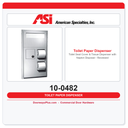 ASI 10-0482 Toilet Seat Cover & Tissue Dispenser with Napkin Disposal – Recessed