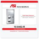 ASI 10-0482-R Toilet Seat Cover & Tissue Dispenser with Napkin Disposal – Recessed Reverse