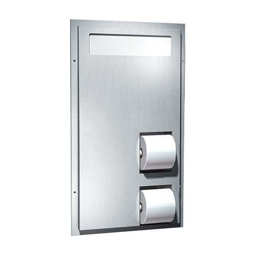 ASI 10-0484-HCR Toilet Seat Cover & Toilet Tissue Disp. - Dual Access, Barrier Free Access - Partition Mounted