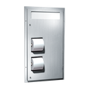 ASI 10-0484-R Toilet Seat Cover & Toilet Tissue Dispenser - Dual Access - Partition Mounted, Reversed