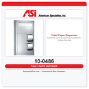 ASI 10-0486 Toilet Seat Cover & Toilet Tissue Dispenser - Surface Mounted