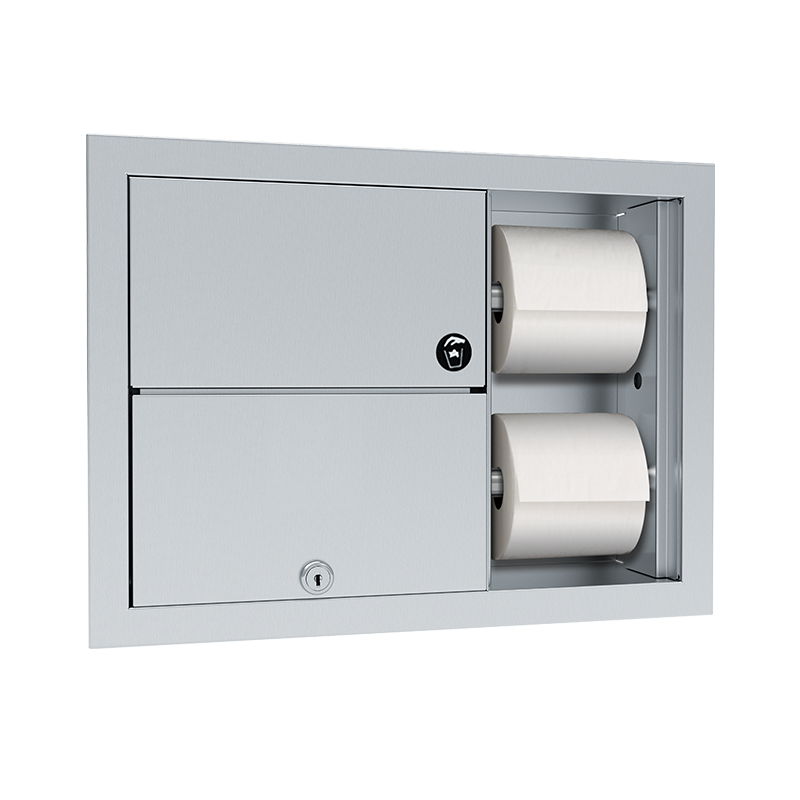ASI 10-04822 Toilet Tissue Dispenser & Sanitary Napkin Disposal - Recessed