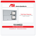 ASI 10-04822 Toilet Tissue Dispenser & Sanitary Napkin Disposal - Recessed