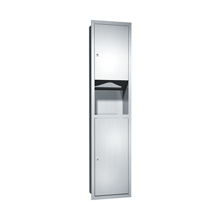 ASI 10-0467 Traditional™ - Paper Towel Disp. & Waste Receptacle - Multi, C-Fold - 7 gal. Recessed