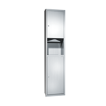 ASI 10-0467-2 Traditional™ - Paper Towel Disp. & Waste Receptacle - Multi, C-Fold - 7 gal. Semi-Recessed