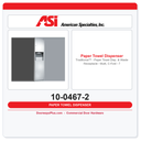 ASI 10-0467-2 Traditional™ - Paper Towel Disp. & Waste Receptacle - Multi, C-Fold - 7 gal. Semi-Recessed