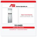 ASI 10-0469 Traditional™ Recessed Paper Towel Dispenser & Waste Receptacle – Multi/C-Fold, 12 Gal.