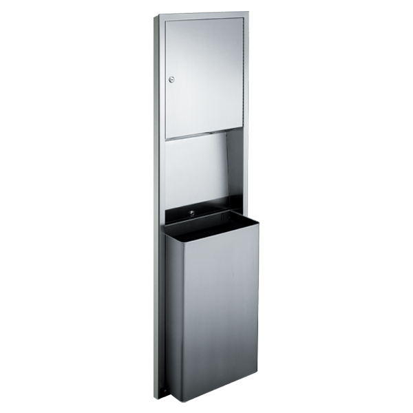 ASI 10-0469-2 Traditional™ - Paper Towel Disp. & Waste Receptacle - Multi, C-Fold - 12 gal. Semi-Recessed