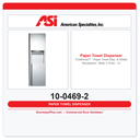 ASI 10-0469-2 Traditional™ - Paper Towel Disp. & Waste Receptacle - Multi, C-Fold - 12 gal. Semi-Recessed