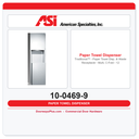 ASI 10-0469-9 Traditional™ - Paper Towel Disp. & Waste Receptacle - Multi, C-Fold - 12 gal. Surface Mounted