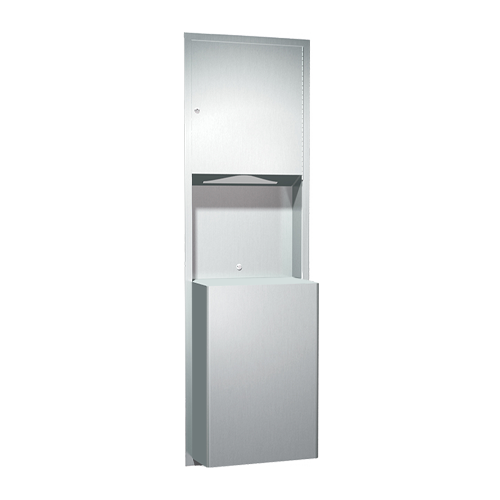 ASI 10-0469-BL Traditional™ - Paper Towel Dispenser & Waste Receptacle - Multi, C- Fold - 18 gal.