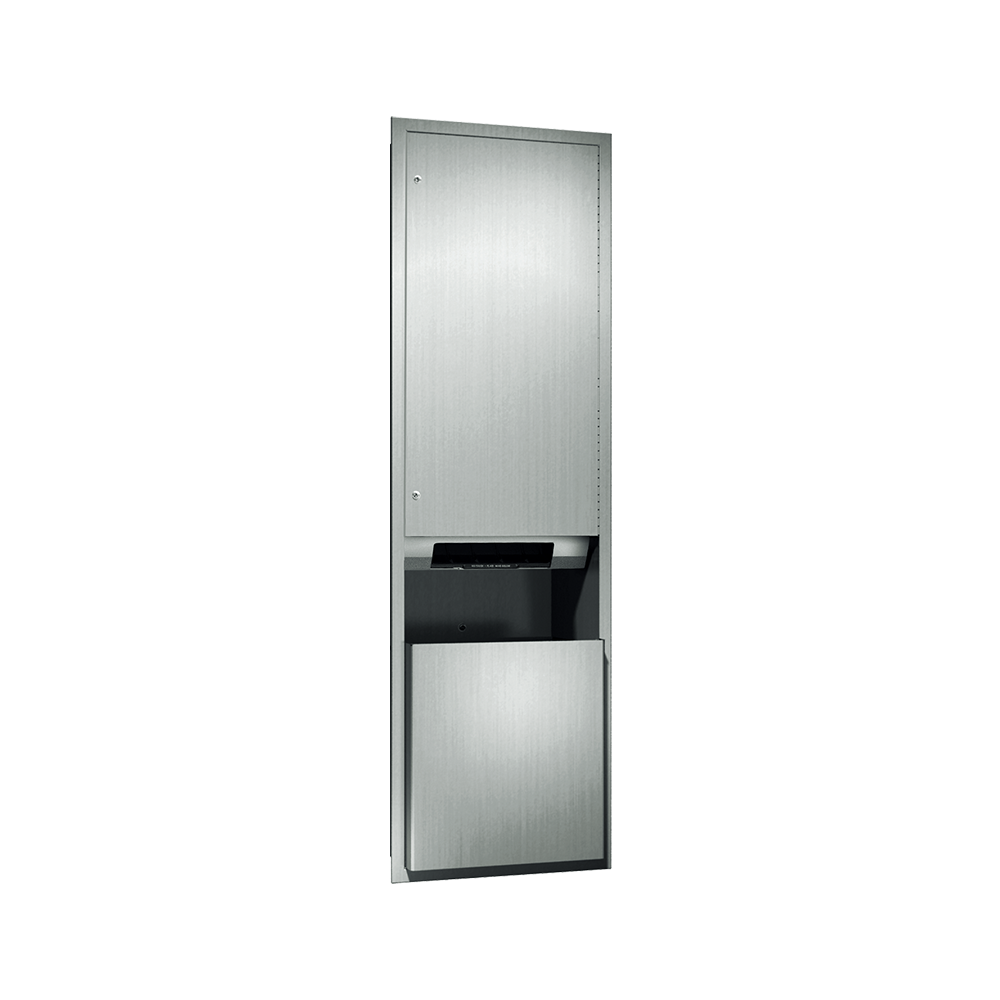 ASI 10-046921A Traditional™ - Auto Paper Towel Disp. & Waste Receptacle - Roll (Battery) - 12 gal. Recessed