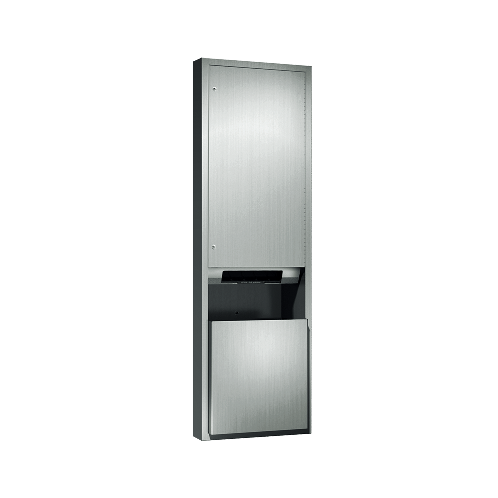 ASI 10-046921A-6 Traditional™ - Auto Paper Towel Disp. & Waste Receptacle - Roll (Battery) - 12 gal. Semi-Recessed