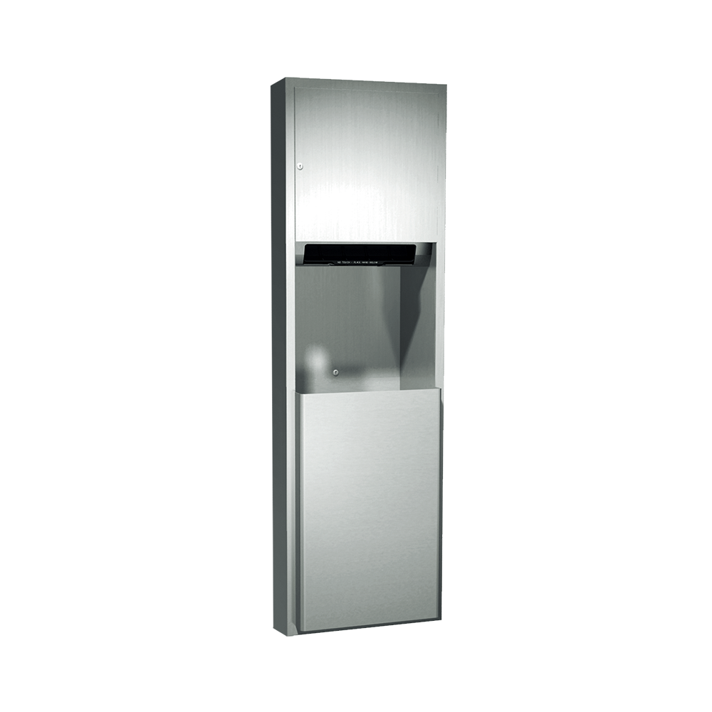 ASI 10-04692AC-6 Traditional™ - Auto Paper Towel Disp. & Waste Receptacle - Roll (110- 240V) - 17 gal. Semi-Recessed
