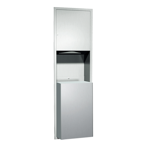 ASI 10-04697-BL Traditional™ - Paper Towel Dispenser & Waste Receptacle - Multi, C- Fold - 18 gal. - Recessed
