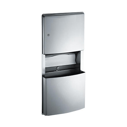 ASI 10-204623 Roval™ - Paper Towel Dispenser / Removable 3 gal. Waste Receptacle - Multi, C-Fold - Recessed