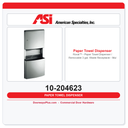 ASI 10-204623 Roval Recessed Paper Towel Dispenser / Removable 3 gal. Waste Receptacle – Multi, C-Fold
