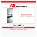 ASI 10-204623 Roval™ - Paper Towel Dispenser / Removable 3 gal. Waste Receptacle - Multi, C-Fold - Recessed