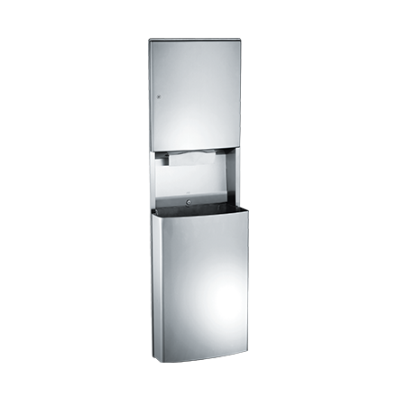 ASI 10-20469 Roval™ - Paper Towel Dispenser / Removable 14.8 gal. Waste Receptacle - Multi, C-Fold - Recessed