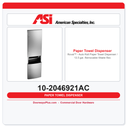 ASI 10-2046921AC Roval™ Recessed Auto Roll Paper Towel Dispenser / 13.5 gal. Waste Receptacle – Battery