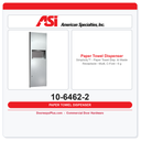 ASI 10-6462-2 Simplicity™ - Paper Towel Disp. & Waste Receptacle - Multi, C-Fold - 9 gal. Semi-Recessed