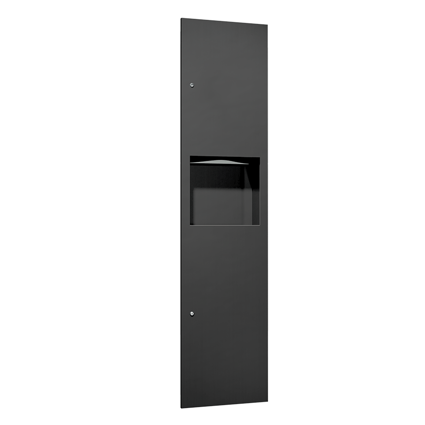 ASI 10-6467-41PC Simplicity™ in Matte Black - Paper Towel Disp. & 4.2 gal. Waste Receptacle - Multi, C-Fold - Powder Coated - Recessed - NEW