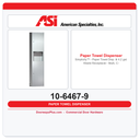 ASI 10-6467-9 Simplicity™ Paper Towel Dispenser & 4.2 Gal. Waste Receptacle – Multi/C-Fold, Surface Mounted