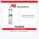 ASI 10-64676 Simplicity™ - Paper Towel Disp & 7 gal. Removable Waste Receptacle - Multi, C-Fold - Recessed