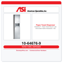 ASI 10-64676-9 Simplicity™ Paper Towel Dispenser & 7 Gal. Waste Receptacle – Multi/C-Fold, Surface Mounted