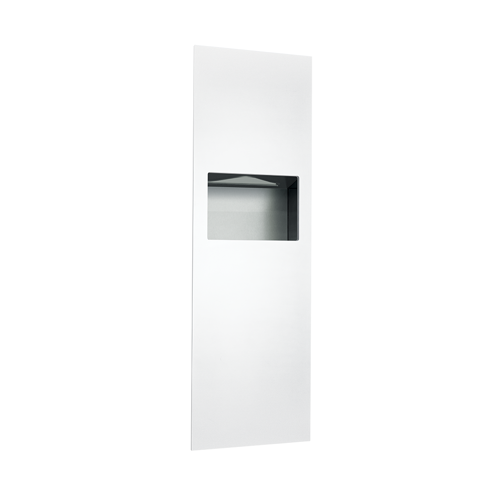 ASI 10-6462-00 Piatto™ - Fully Recessed Paper Towel Disp. & Waste Receptacle - Matte Black Phenolic Door
