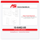 ASI 10-6462-00 Piatto™ Fully Recessed Paper Towel Dispenser & Waste Receptacle – White Phenolic Door